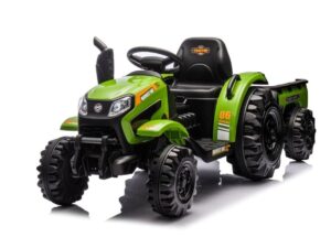 Elektrische tractor met aanhangwagen, 12 volt, muziek module, bluetooth