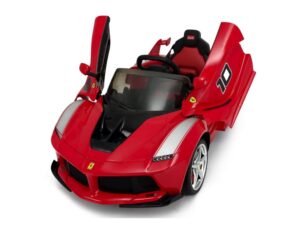 Ferrari Scuderia FXX, elektrische kinderauto, 12V met vleugeldeuren, muziek en meer!