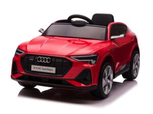 Audi e-tron ,12 volt elektrische kinderauto met rubberen banden, leder zitje en meer!