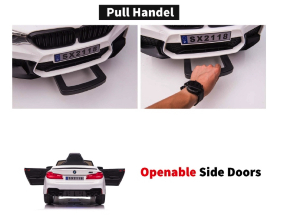 Bmw M5,Lithium, Leder Zitje, Rubberen Banden, Kinder Accu Auto! - Afbeelding 15